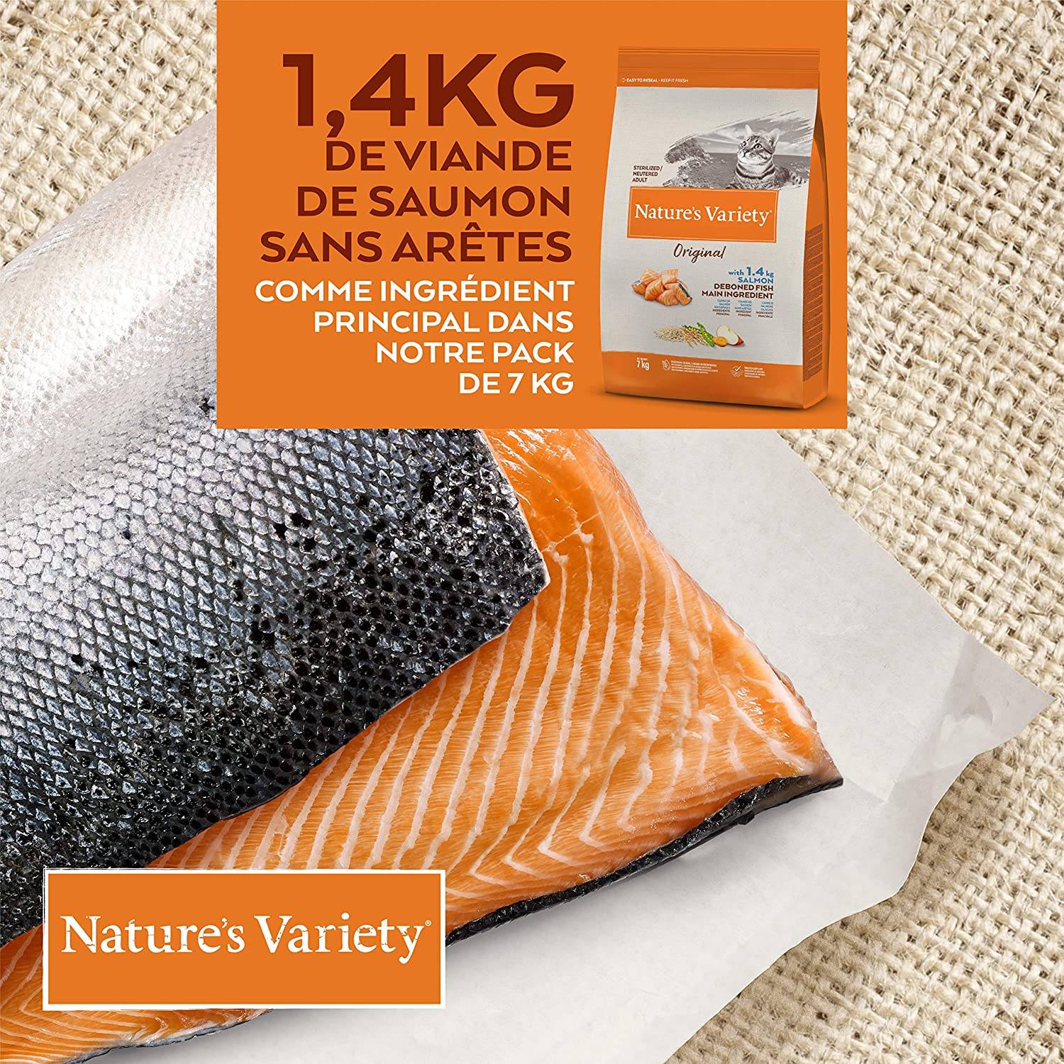 Croquette pour chat Original Sterilized au Saumon 7kg - Nature's Variety - Image 5