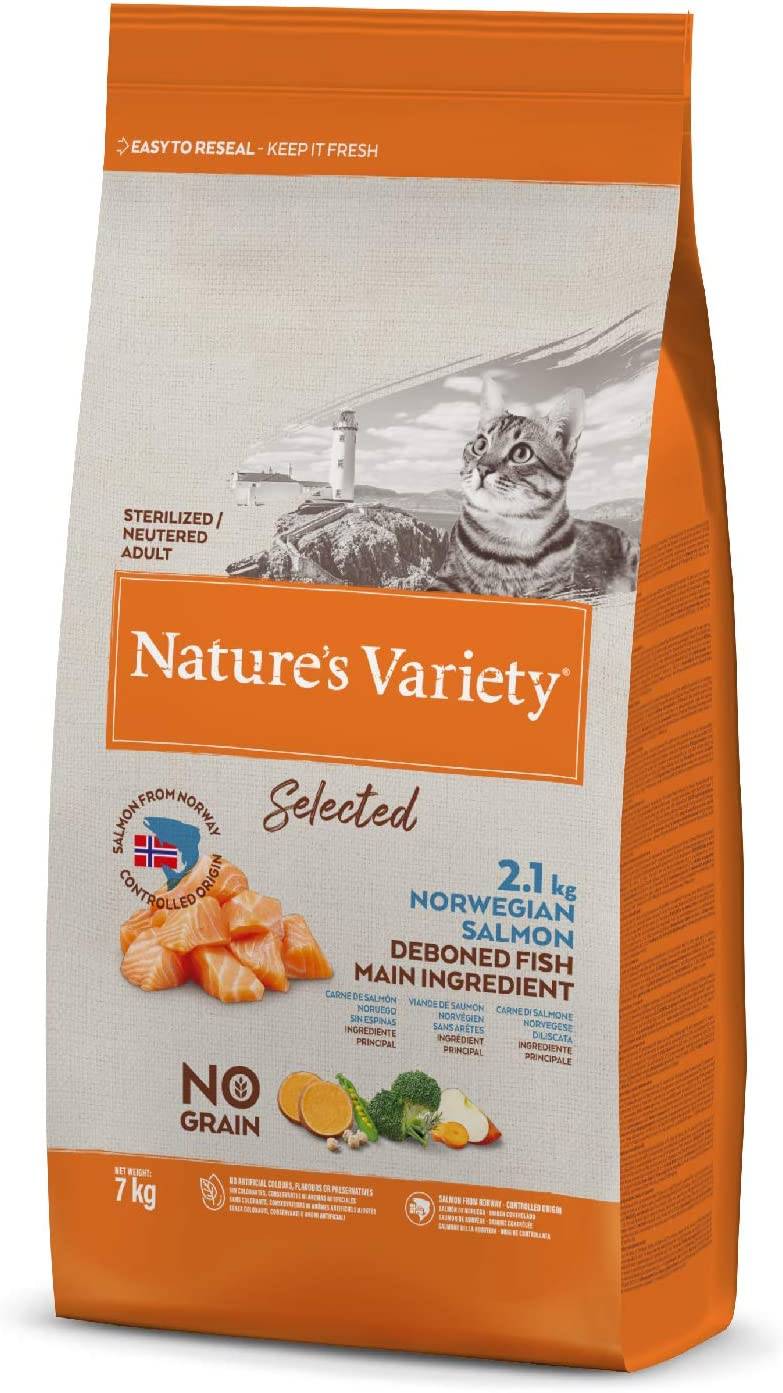 Croquettes Selected Chat Adulte Saumon 7 kg - Nature's Variety