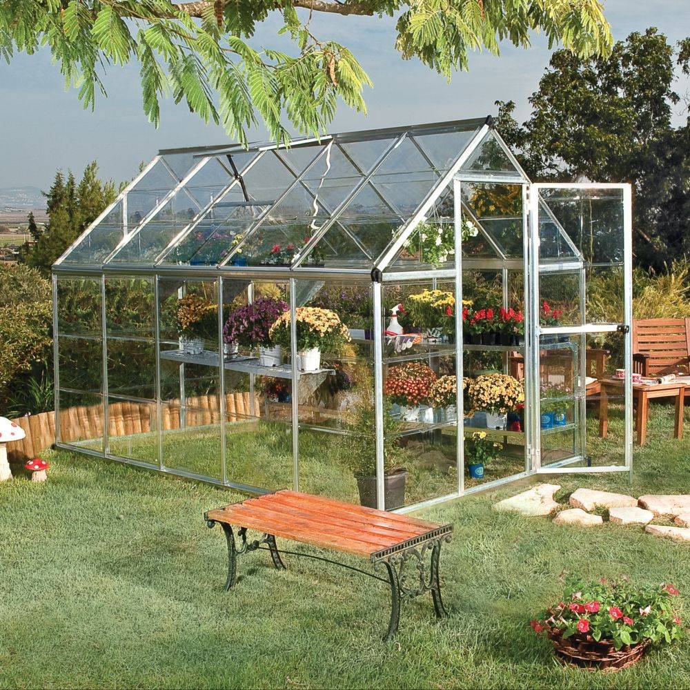 Canopia by Palram - Serre de jardin polycarbonate aluminium brut 5,7 m² Harmony avec embase - Canopia by Palram - Image 3