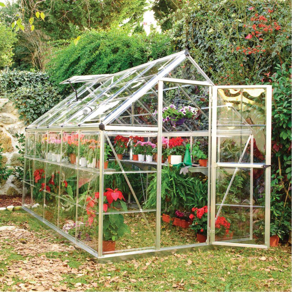 Canopia by Palram - Serre de jardin polycarbonate aluminium brut 5,7 m² Harmony avec embase - Canopia by Palram - Image 1