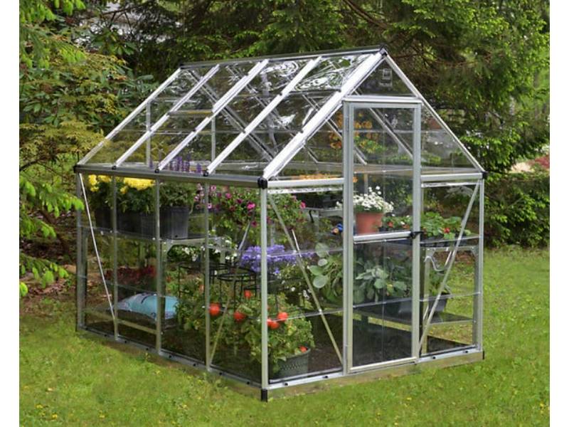 Canopia by Palram - Serre de jardin polycarbonate aluminium brut 4,6 m² Harmony avec embase - Canopia by Palram