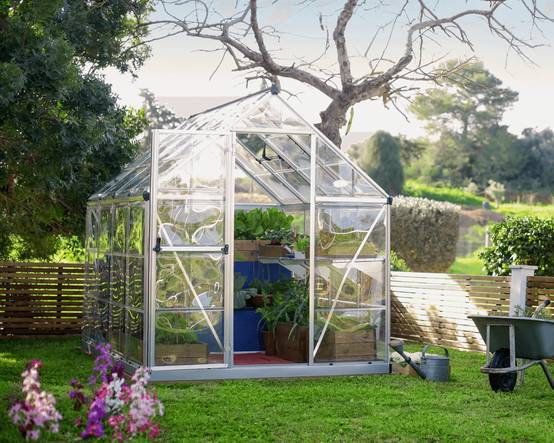 Canopia by Palram - Serre de jardin polycarbonate aluminium brut 4,6 m² Harmony avec embase - Canopia by Palram - Image 12