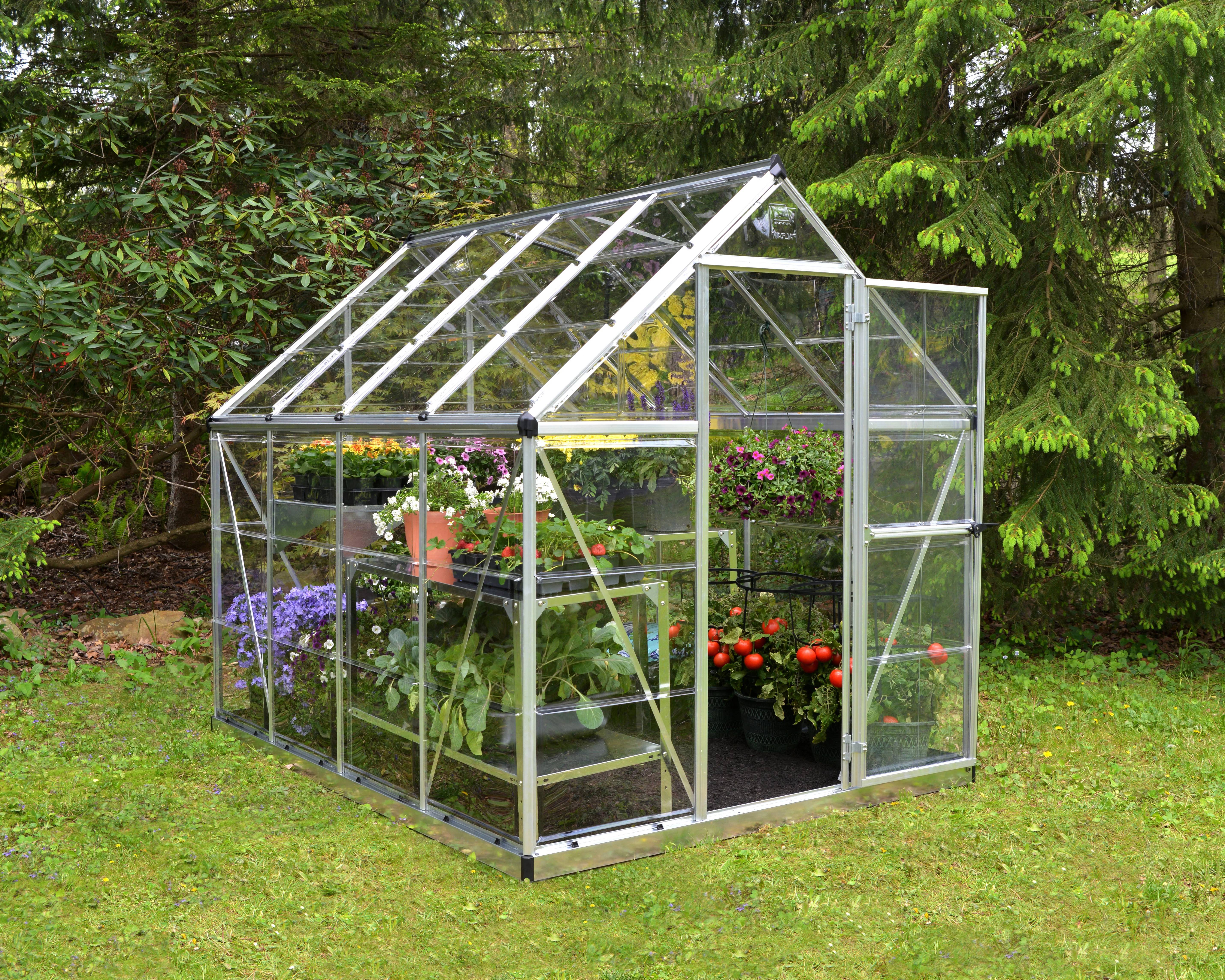 Canopia by Palram - Serre de jardin polycarbonate aluminium brut 4,6 m² Harmony avec embase - Canopia by Palram - Image 15