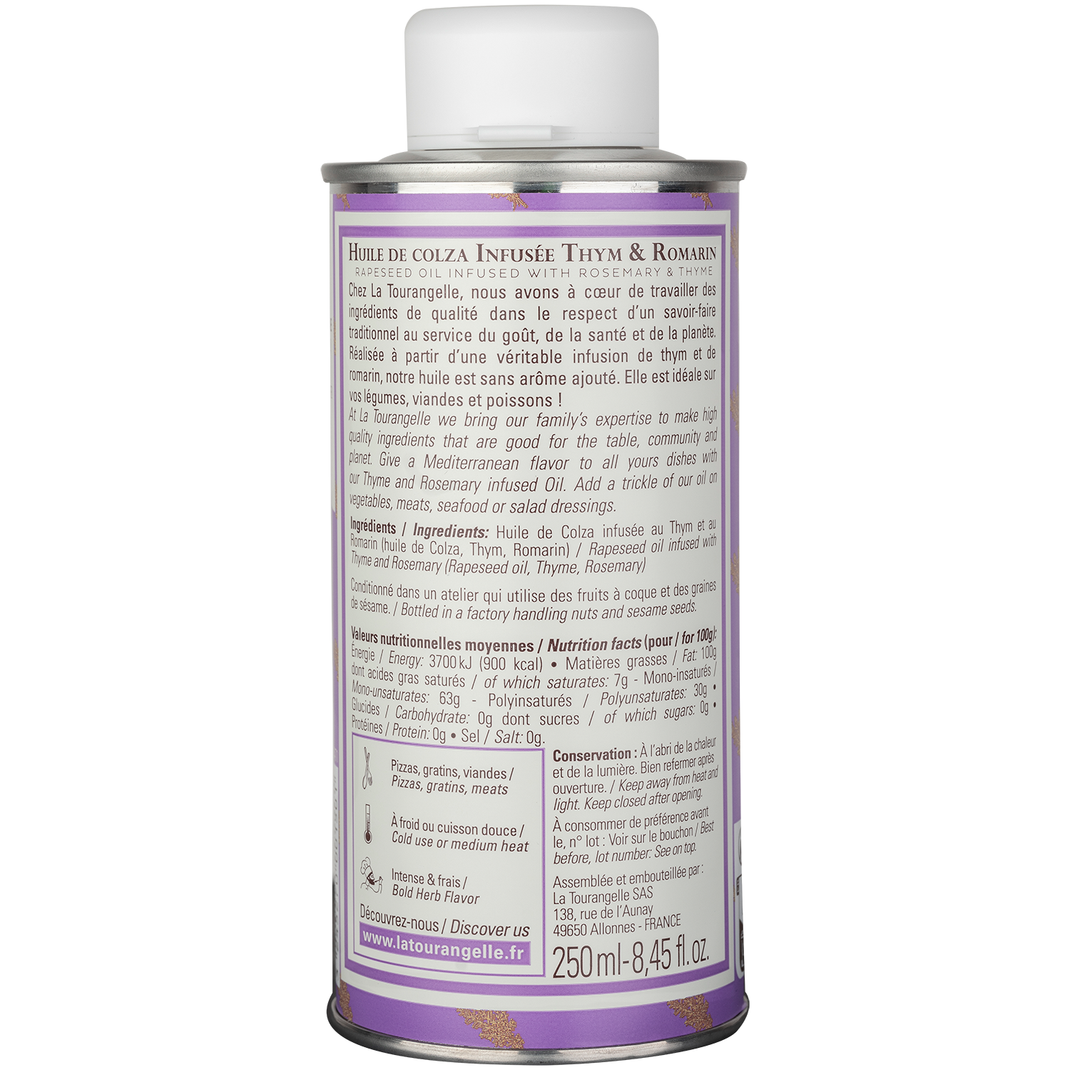 La Tourangelle - Huile infusée thym & romarin 250 ml - La Tourangelle - Image 2