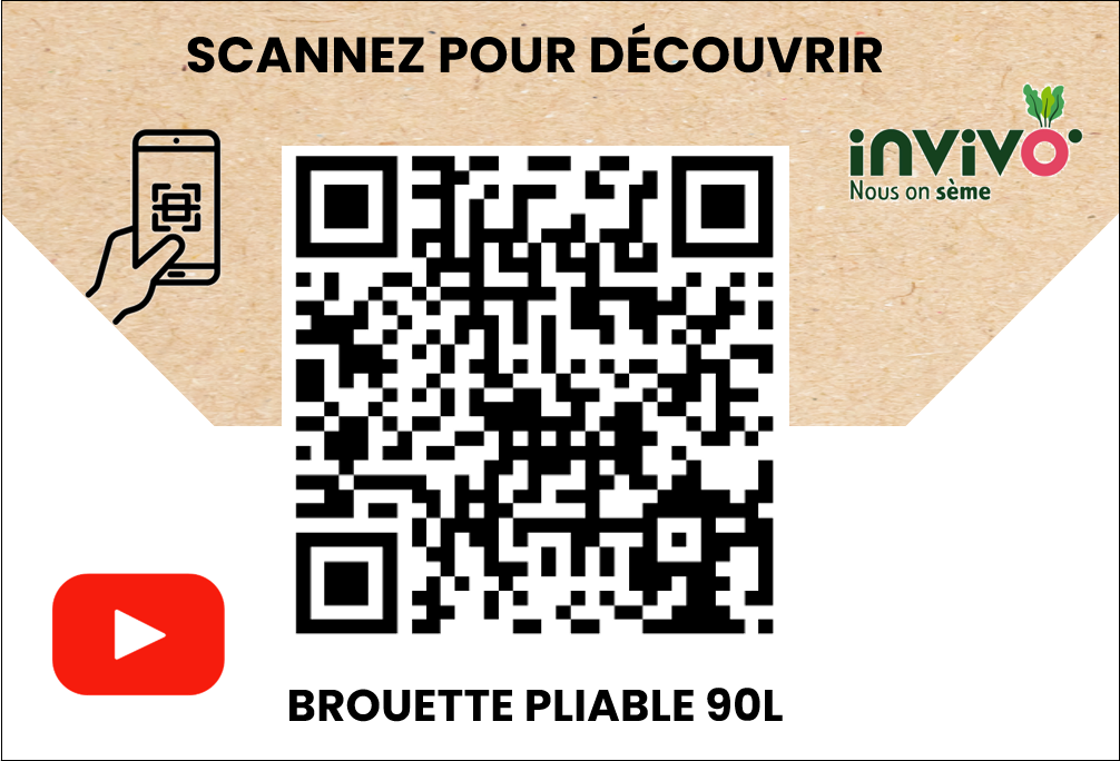 Invivo Nous On Sème - Brouette de jardin pliable 2 roues 90L - INVIVO Nous on sème - Image 8