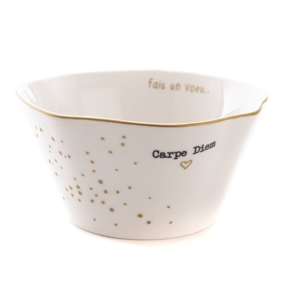 Amadeus - Bol Carpe Diem Grès Blanc 14 cm Lot de 4 - AMADEUS - Image 3