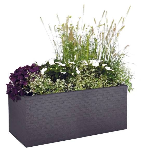 Ecloz - Ecloz - Jardinière Grise plastique L.99,5 x P.39,45 x H.43,5 cm - Image 1