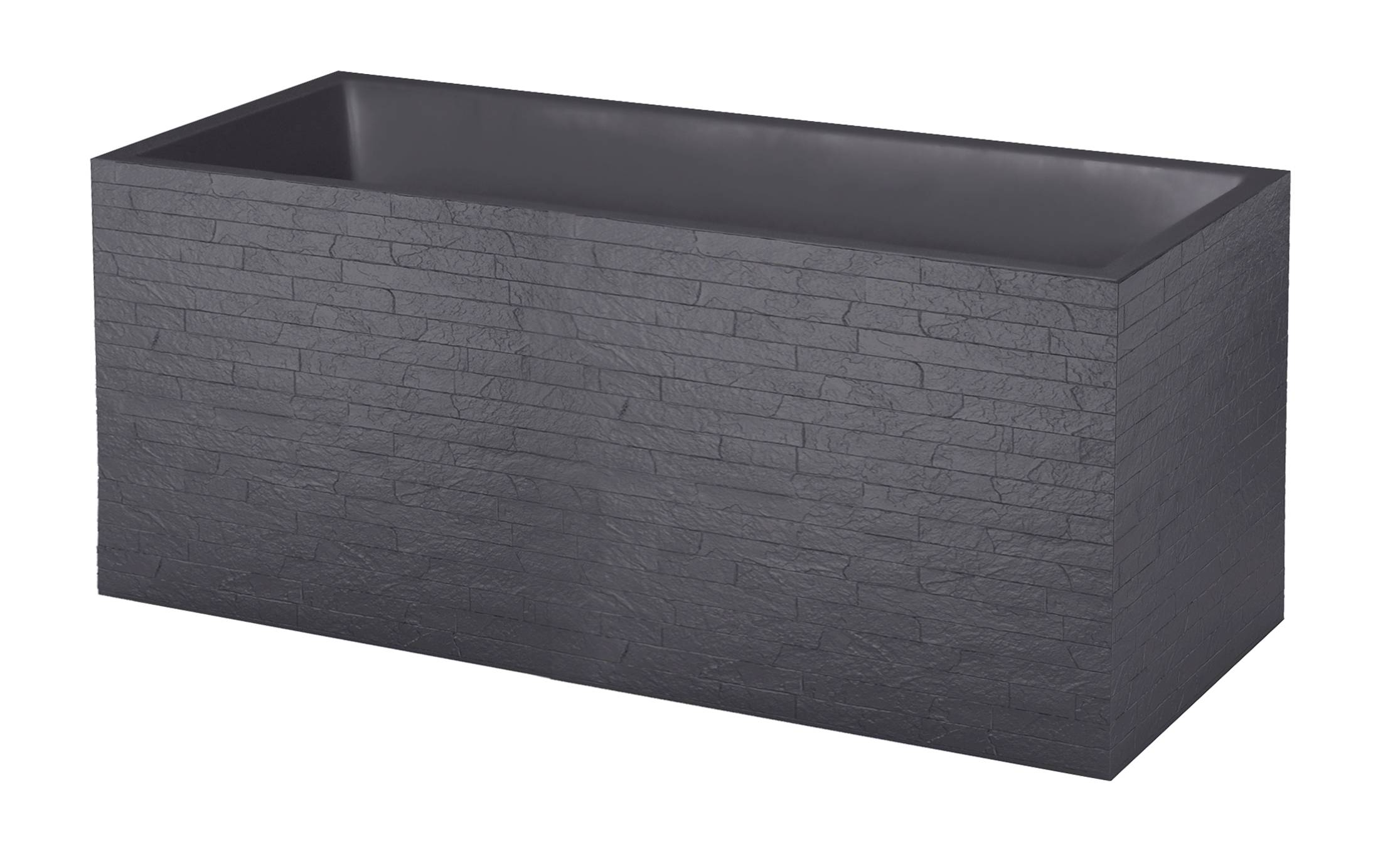 Ecloz - Ecloz - Jardinière Grise plastique L.99,5 x P.39,45 x H.43,5 cm - Image 2