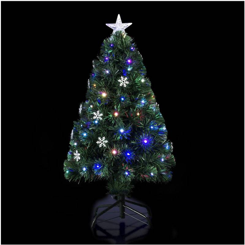 Sapin De Noël Artificiel Fibre Optique LED Multicolore 120 cm - VILNIUS