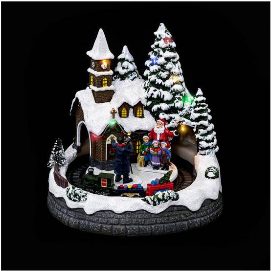 Village de Noël Lumineux PVC L 19,3 x l 17,9 x H 20,2 cm - AU VILLAGE