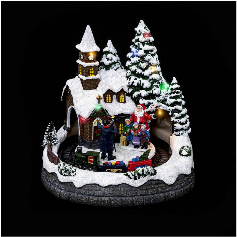Village de Noël Lumineux PVC L 19,3 x l 17,9 x H 20,2 cm - AU VILLAGE