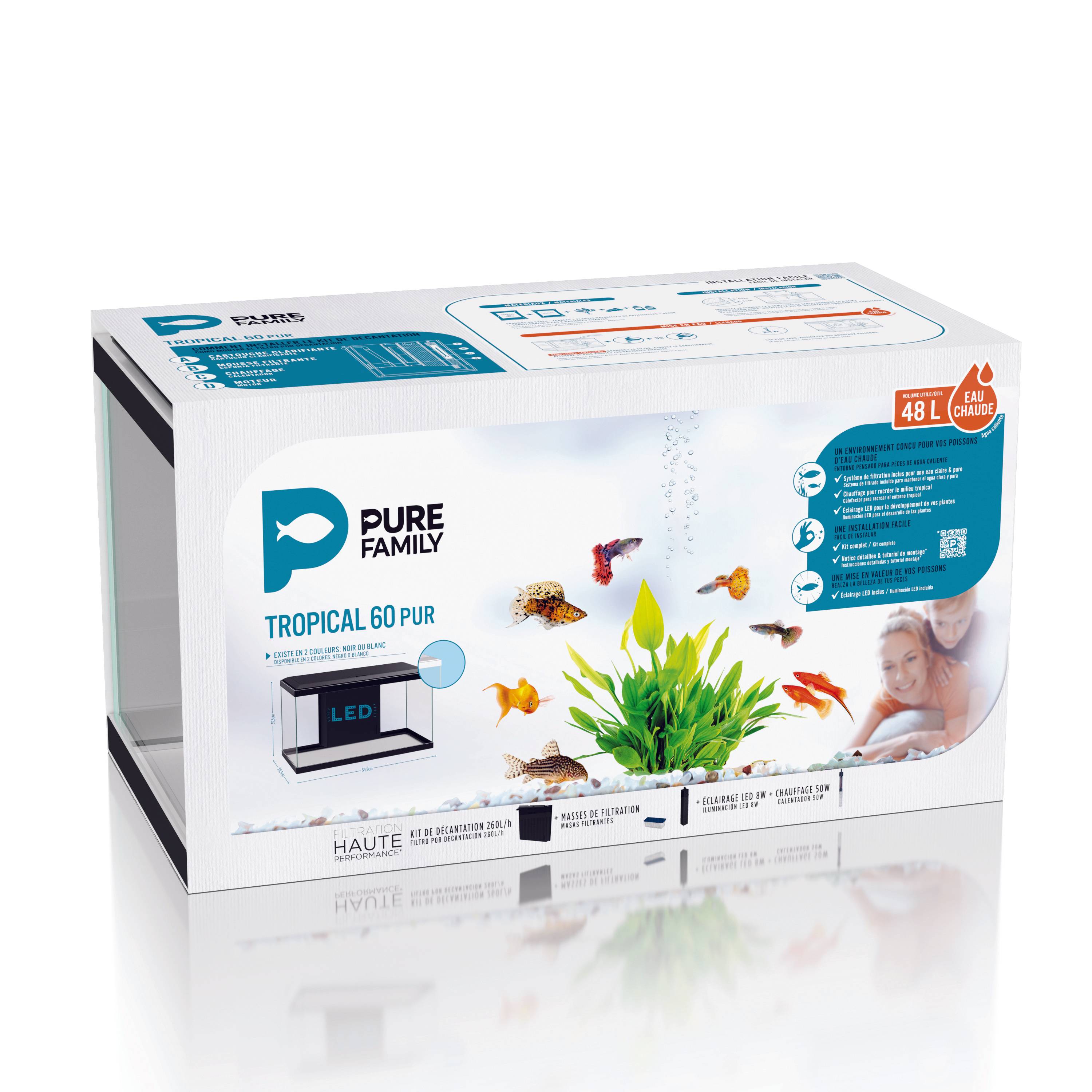 Pure Family - Aquarium pour poisson Tropical Pur 60 blanc 48 L -  Pure Family - Image 4