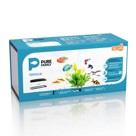 Pure Family - Aquarium pour poisson Tropical 80 noir 74 L - Pure Family - Image 7