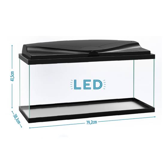 Pure Family - Aquarium pour poisson Tropical 80 noir 74 L - Pure Family - Image 9