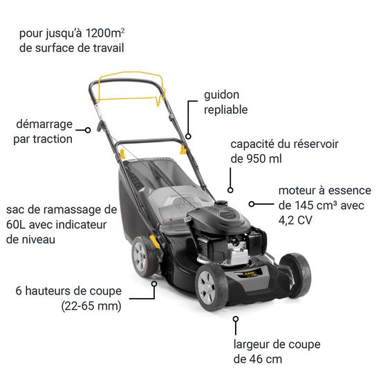 Alpina - Tondeuse à gazon thermique tractée 4 temps Ø 2,2 - 6,5 cm – ALPINA - Image 8