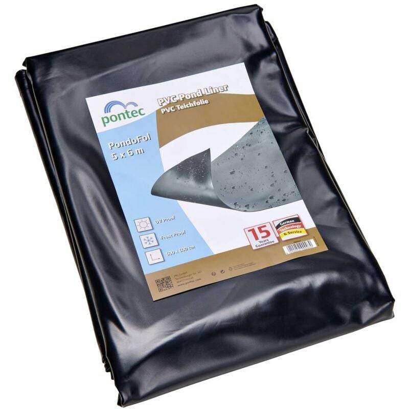 Bâche pour étang PVC noir L.5 m l.6 m ép.0.5 mm - Oase