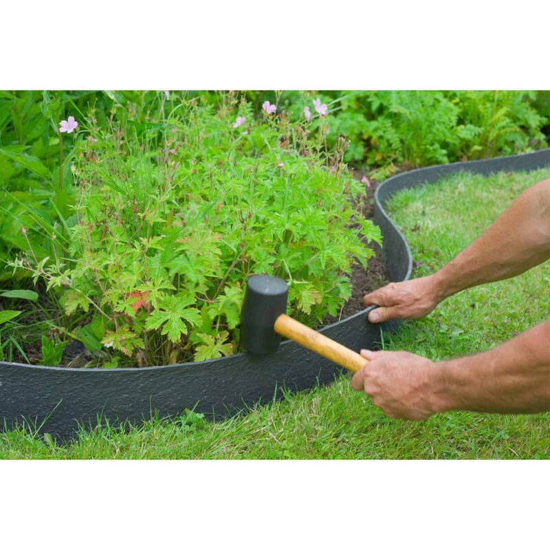 Bordure de jardin PE/PP recyclé noir surface texturée H 12 cm L 12 m - NATURE - Image 9