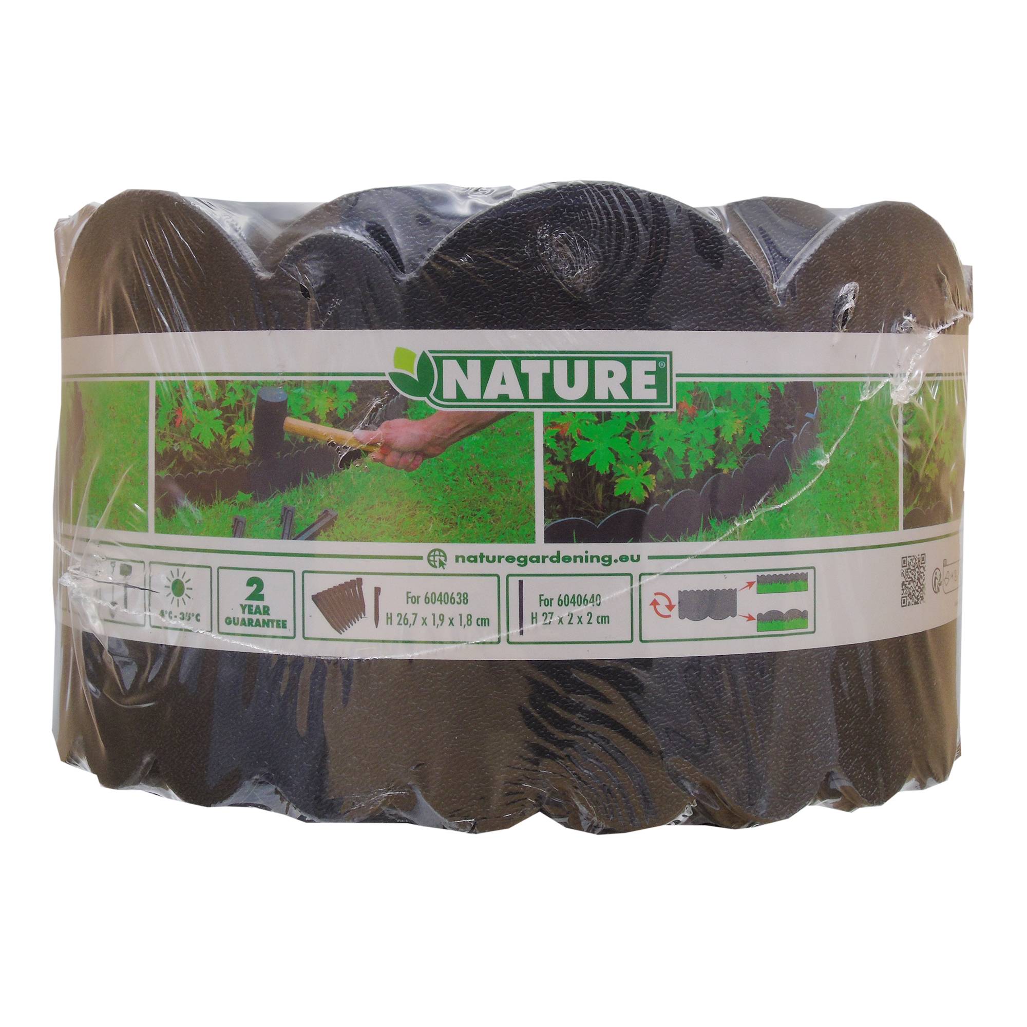 Bordure de jardin déco PE recyclé noir H 13 cm L 12 m - NATURE - Image 1