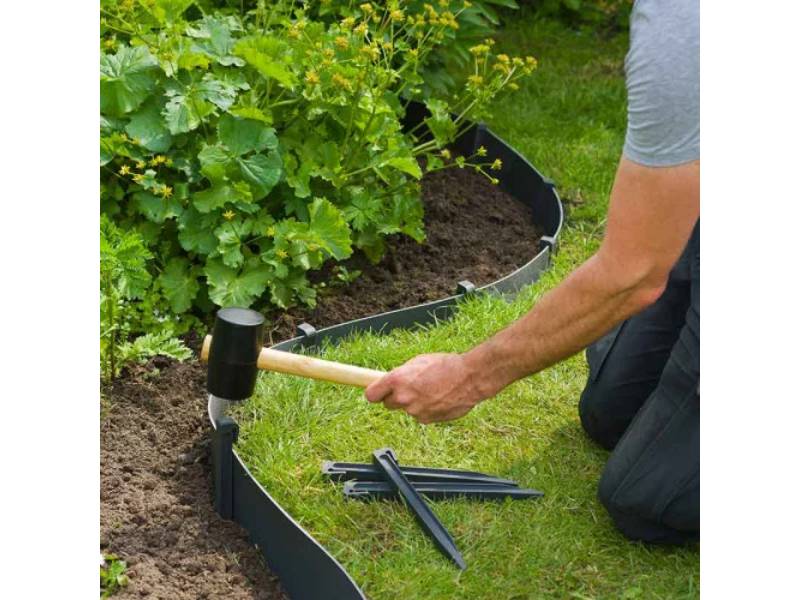 Ancres pour bordure polypropylène recyclé noir 19,5 cm - NATURE - Image 3