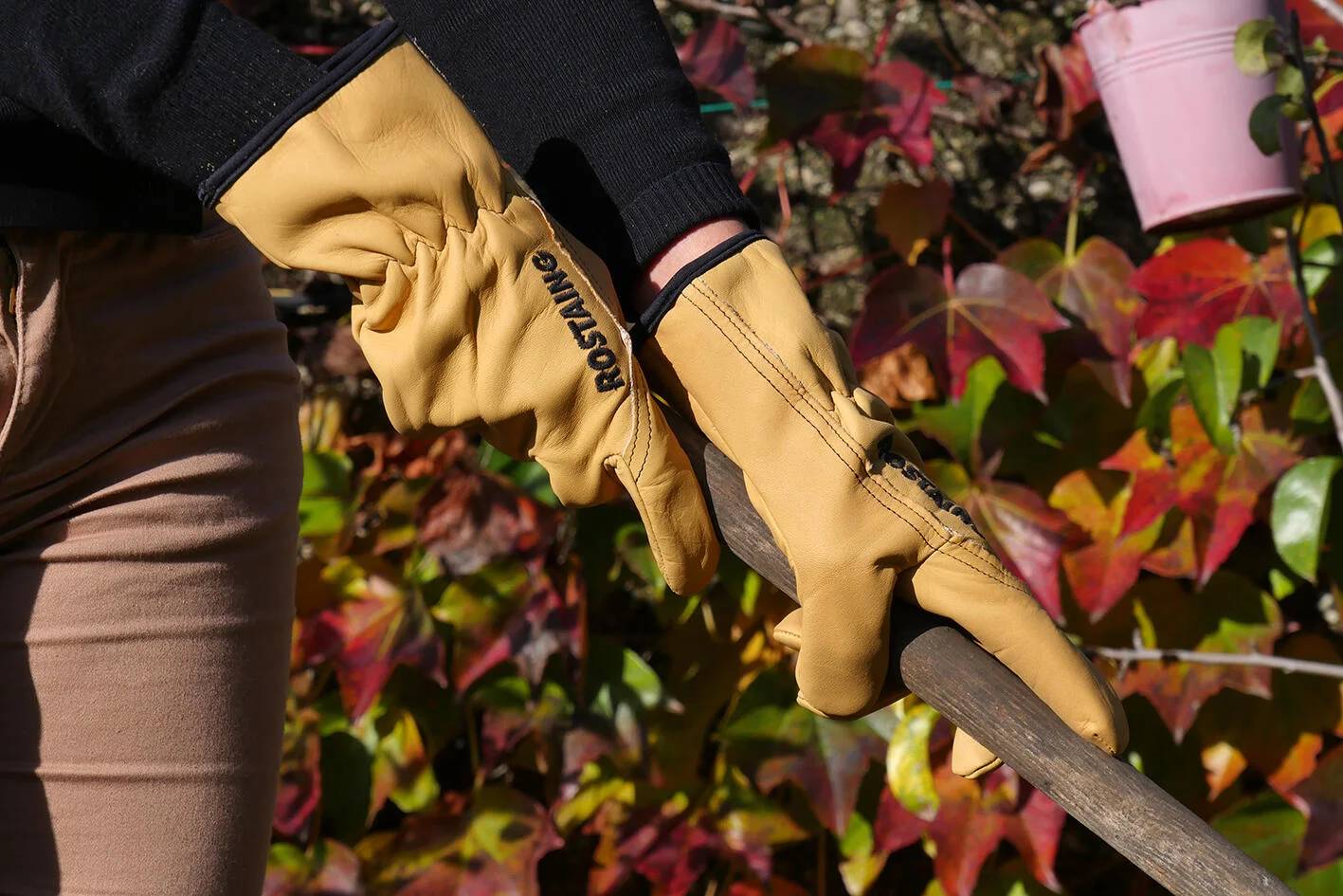 Rostaing - Gants de jardinage en cuir tanné - Paille - TRADITION- T11 - Image 5