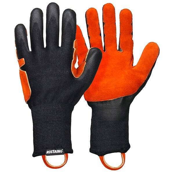 Rostaing - Gants Protection Cuir Noir & Orange -STRONGER ROSTAING T8 - Image 4