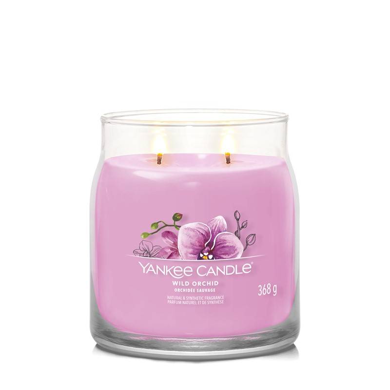 Bougie parfumée pot moyen wild orchid rose 368 gr - Yankee candle - Image 3