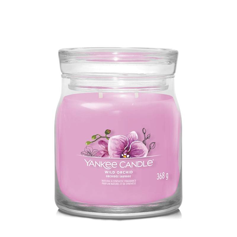 Bougie parfumée pot moyen wild orchid rose 368 gr - Yankee candle - Image 4