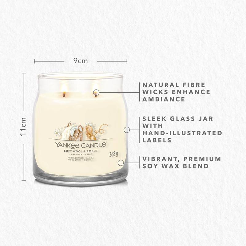 Bougie parfumée type pot moyen en cire crème Ø368 gr - Yankee candle - Image 5