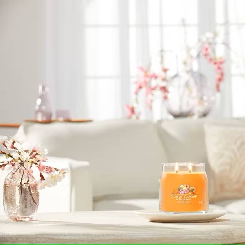 Yankee Candle - Bougie Mangue Glace pot verre orange 9,3 cm - YANKEE CANDLE - Image 4