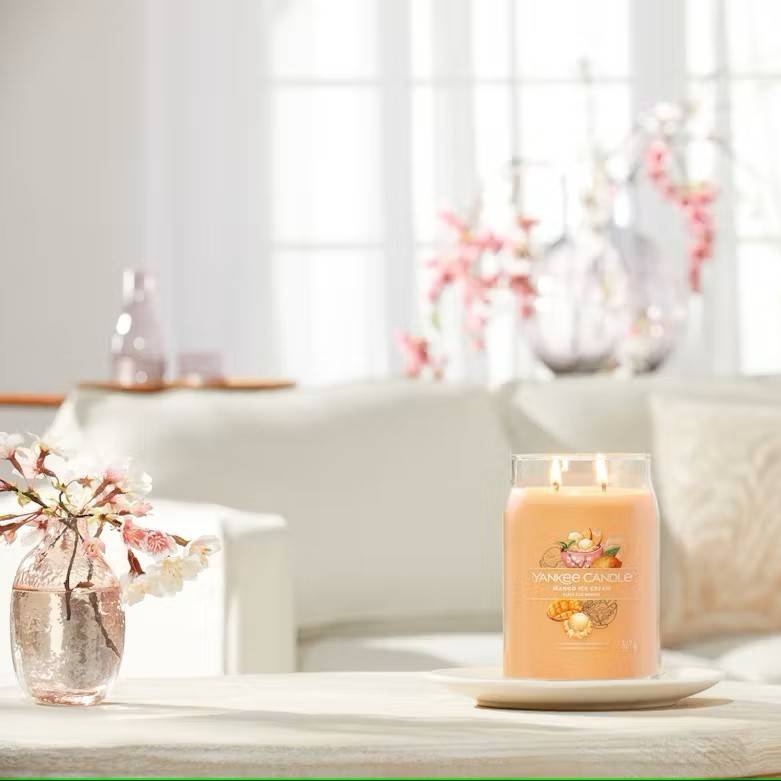 Bougie parfumée grande bougie en pot cire de soja orange L.9.3 cm H.15.7 cm P.9.3 cm - Yankee candle - Image 4