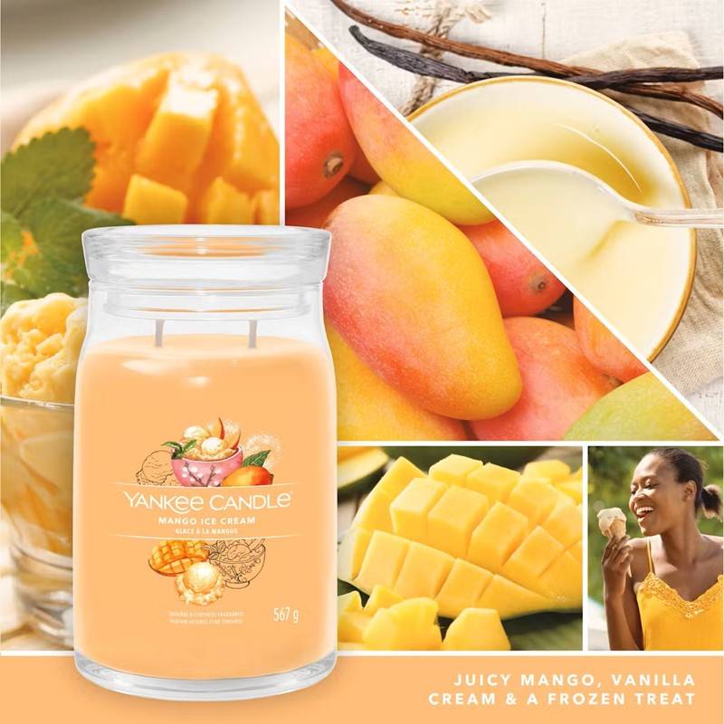 Bougie parfumée grande bougie en pot cire de soja orange L.9.3 cm H.15.7 cm P.9.3 cm - Yankee candle - Image 2