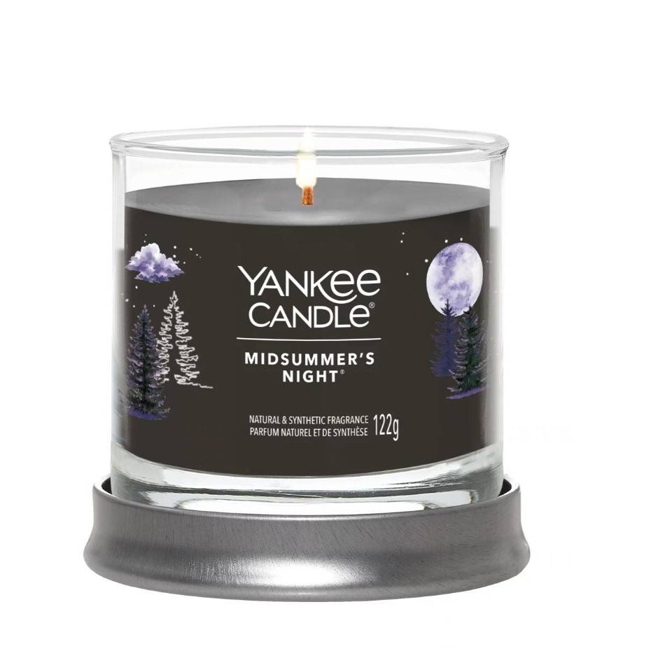 Bougie signature nuit d'été cire marron Ø8 cm H.7.6 cm petit modèle - Yankee candle - Image 4