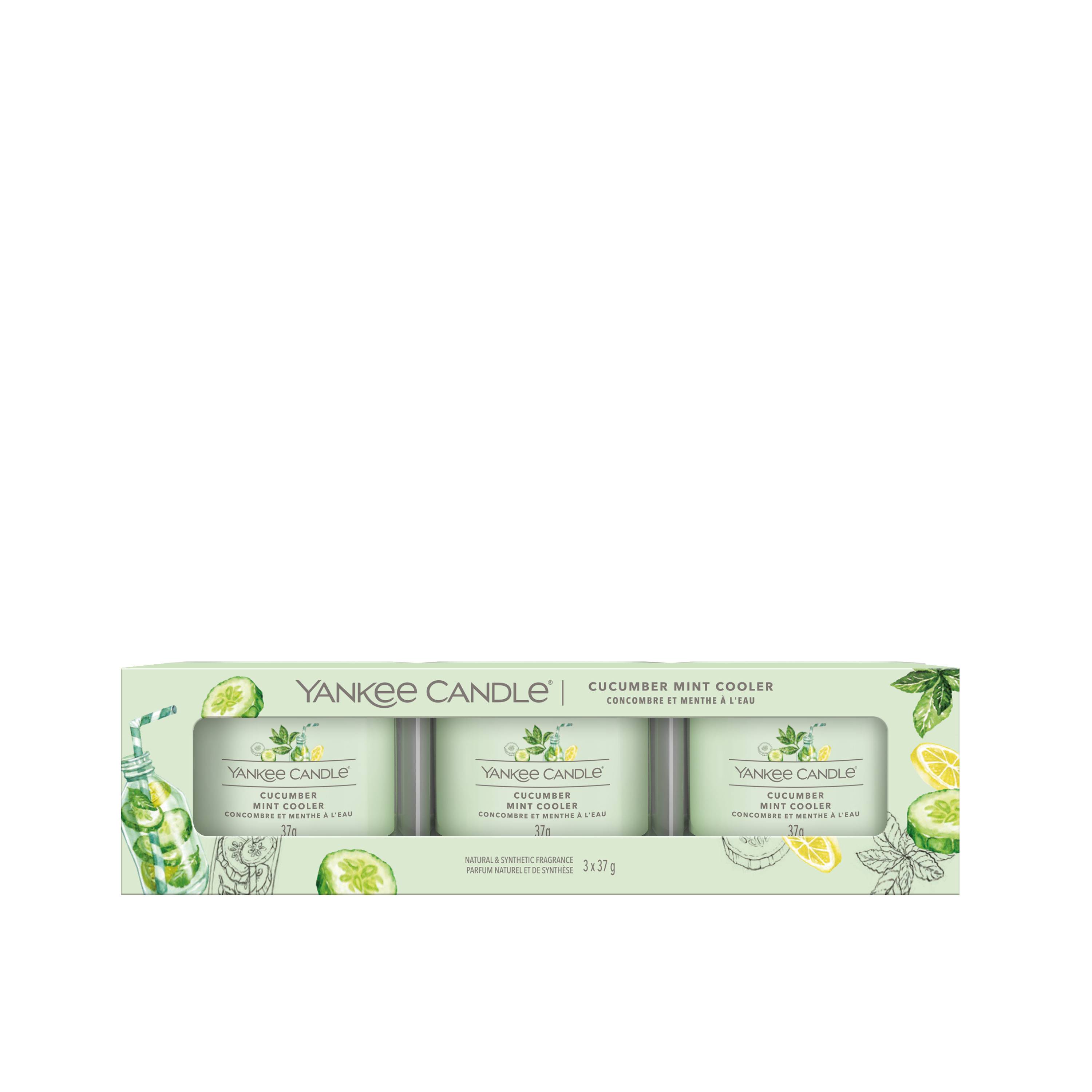 Yankee Candle - Cucumber Mint Cooler Bougies votives Verre Lot 3 - YANKEE CANDLE