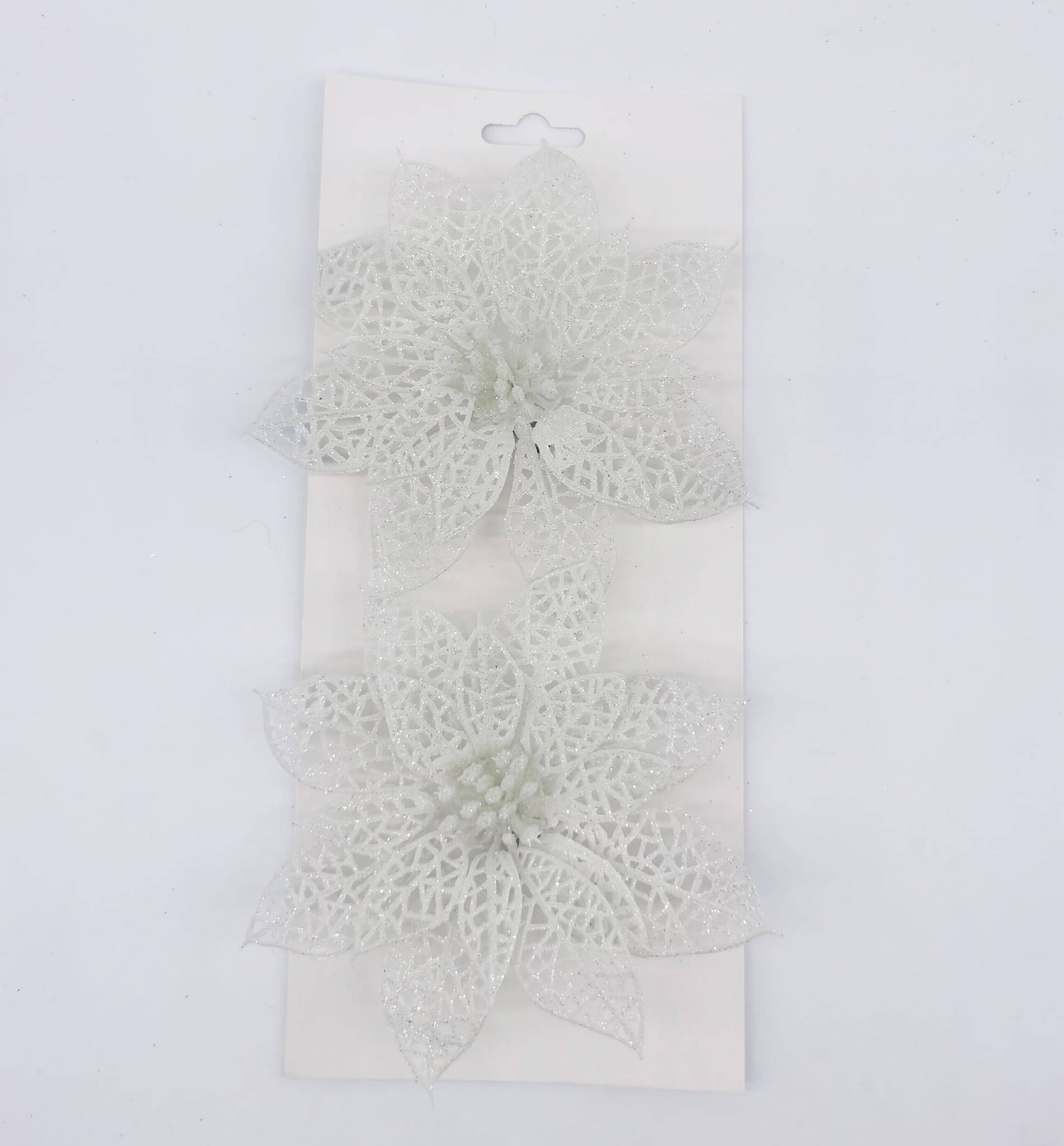 Ecloz - Clip Poinsettia Blanc x 2- ECLOZ - Image 1