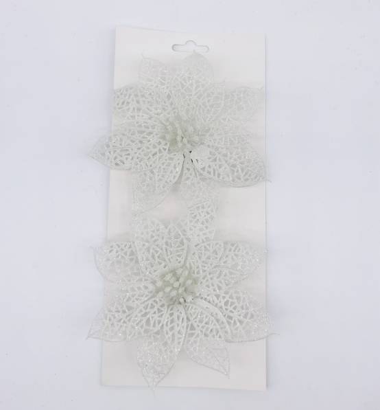 Ecloz - Clip Poinsettia Blanc x 2- ECLOZ - Image 2