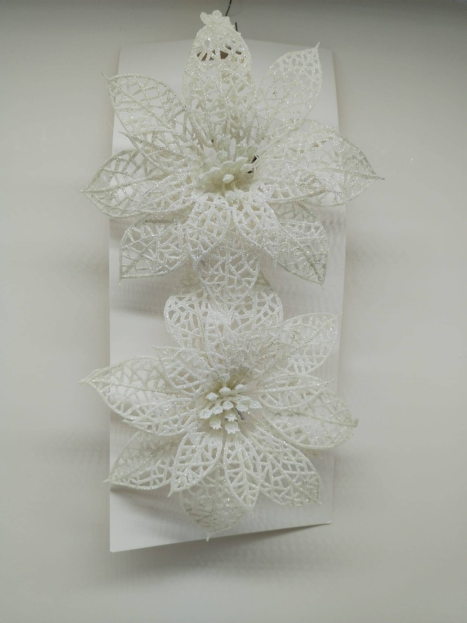 Ecloz - Clip Poinsettia Blanc x 2- ECLOZ - Image 3