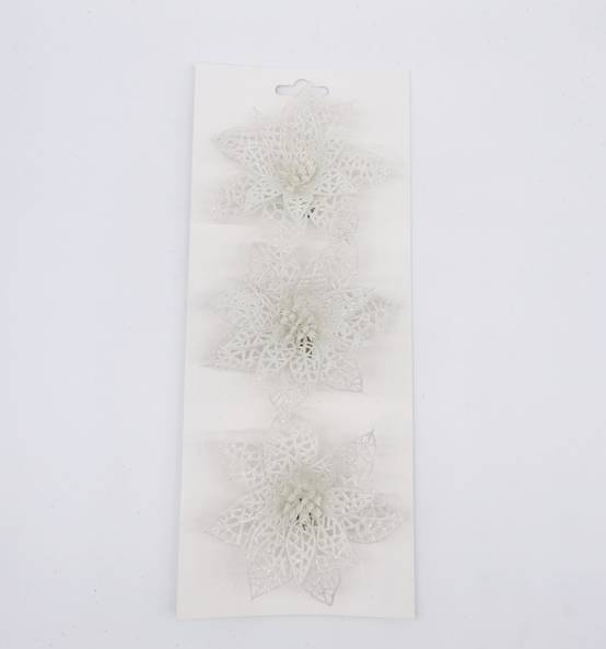 Ecloz - Clip Poinsettia Blanc x 3- Ecloz - Image 2