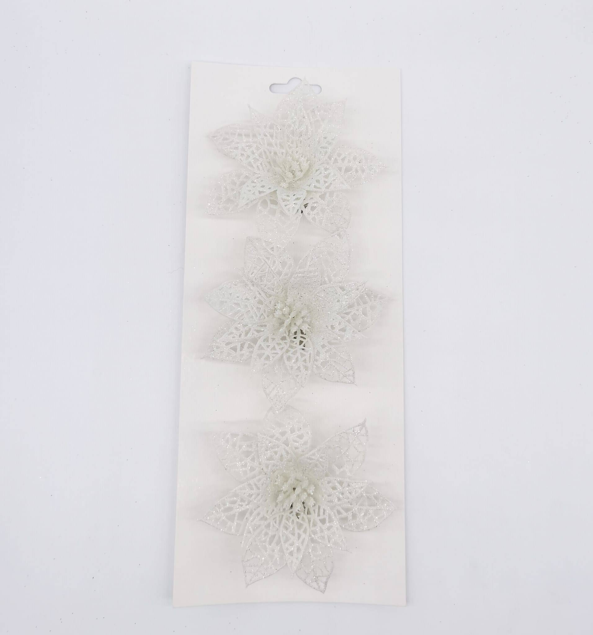 Ecloz - Clip Poinsettia Blanc x 3- Ecloz - Image 2