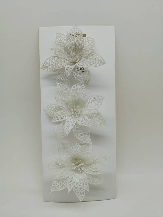 Ecloz - Clip Poinsettia Blanc x 3- Ecloz - Image 3