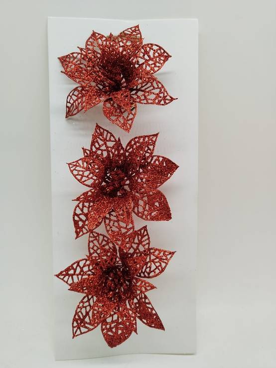 Ecloz - Clip Poinsettia Rouge x 3- Ecloz - Image 3