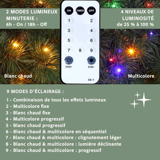 Ecloz - Sapin de Noël artificiel Huez lumineux - 150 cm - ECLOZ - Image 3