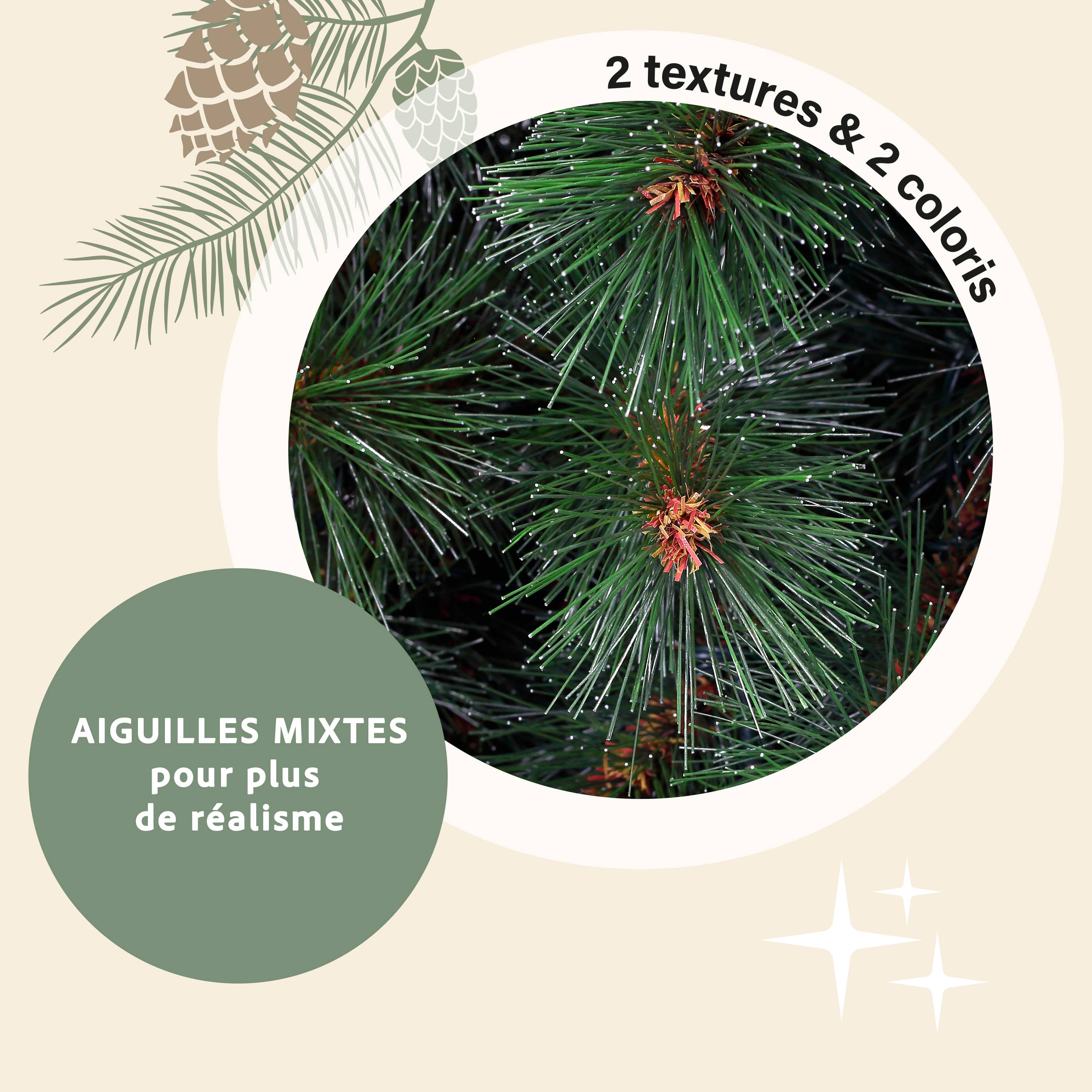 Ecloz - Sapin de Noël artificiel Huez lumineux - 210 cm - ECLOZ - Image 6
