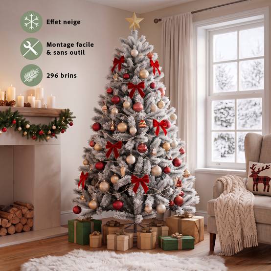 Ecloz - Sapin de Noël artificiel Morzine enneigé - 155 cm - ECLOZ - Image 7