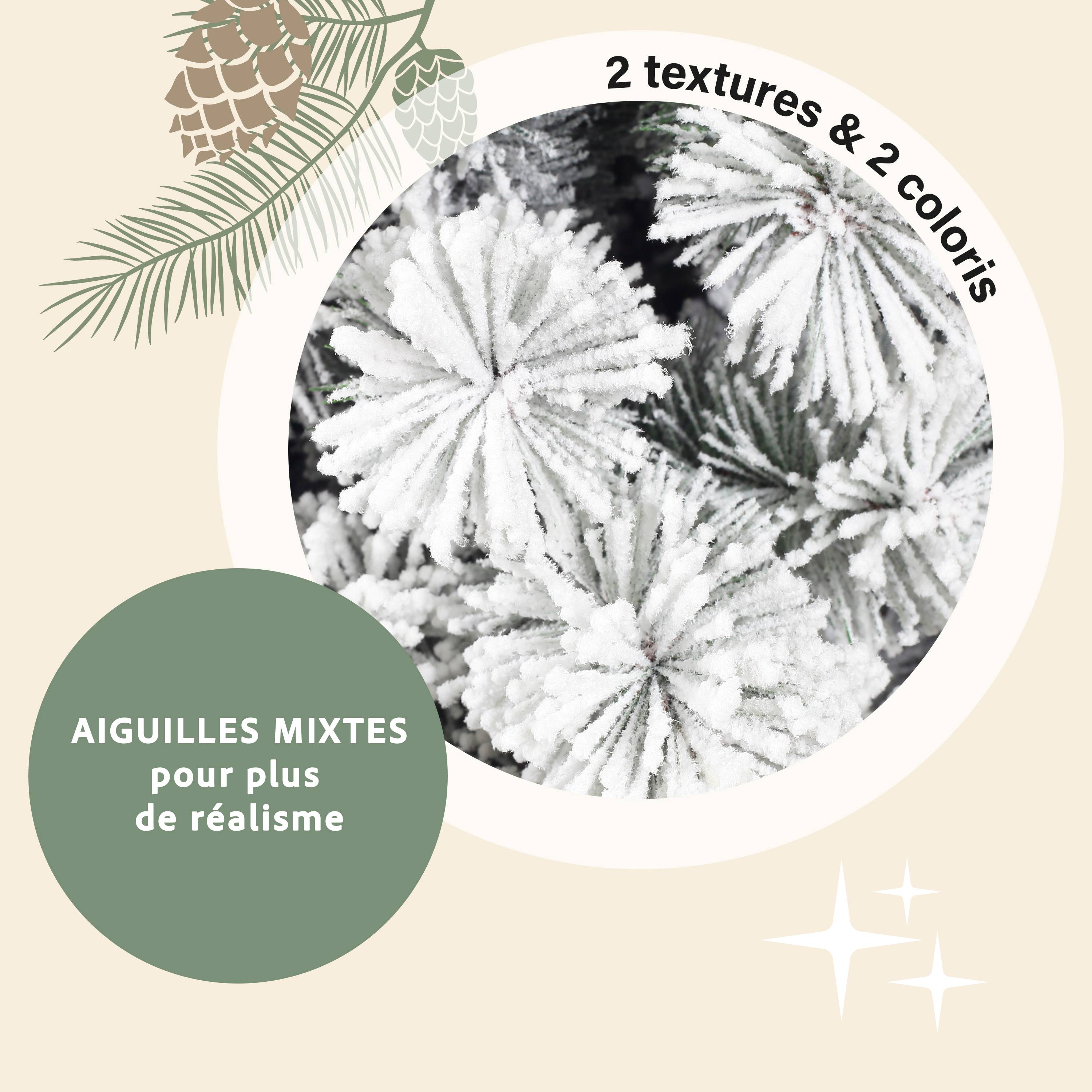 Ecloz - Sapin de Noël artificiel Morzine enneigé - 185 cm - ECLOZ - Image 6
