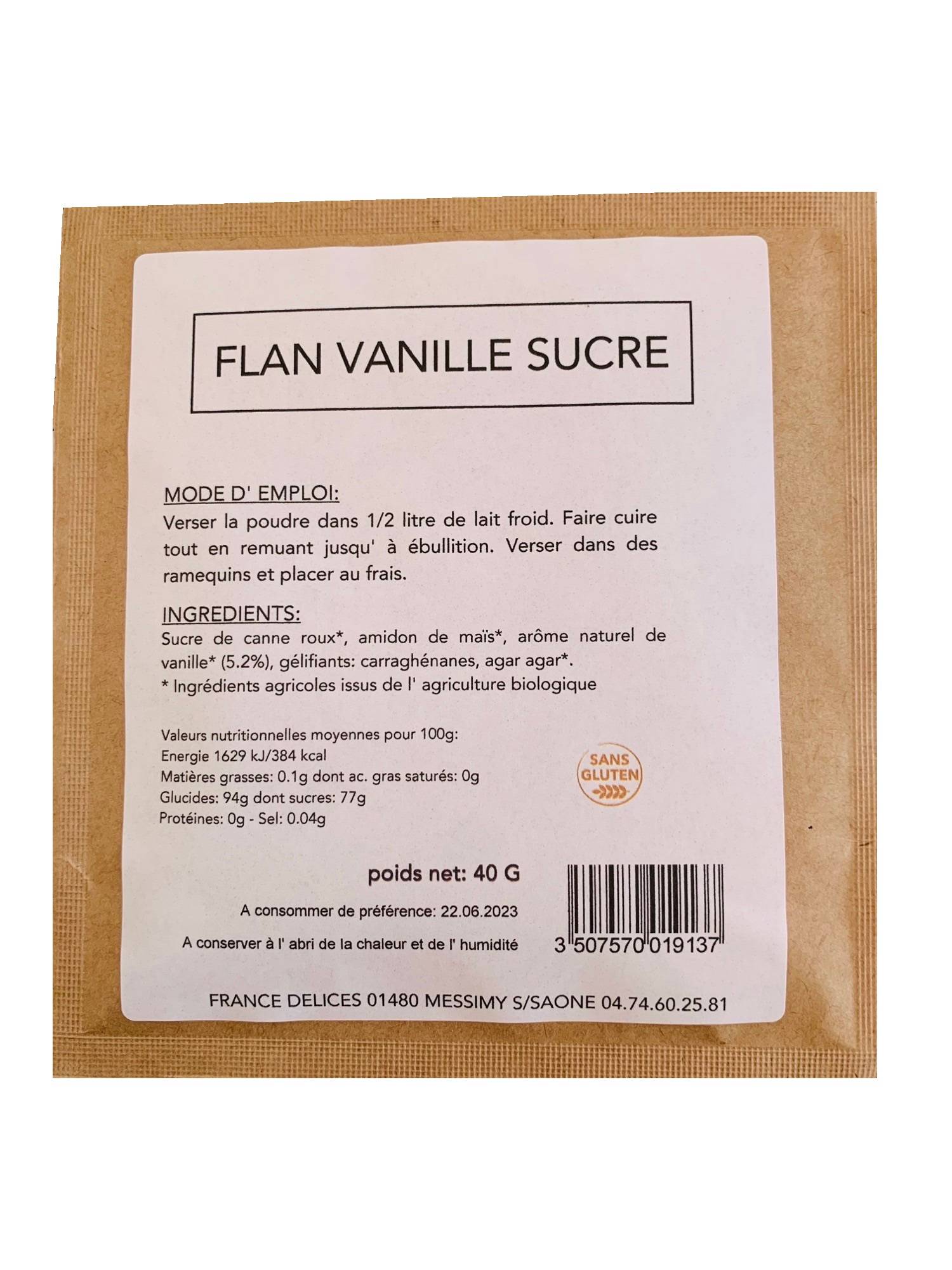 France Delice - Préparation Flan Vanille Bio 40g - Image 2