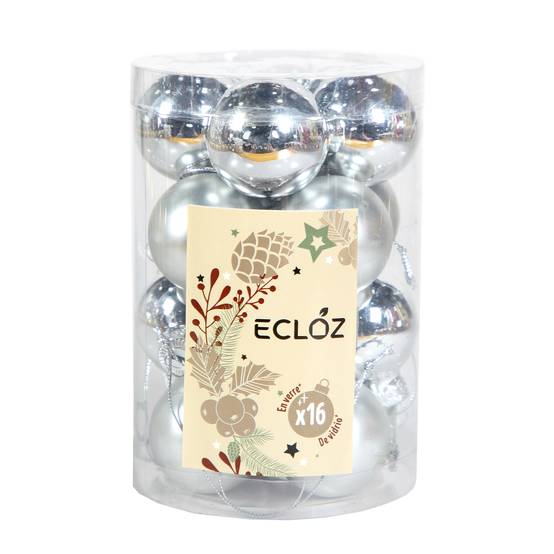 Ecloz - Lot de 16 boules de Noël en plastique argenté Ø 3,5 cm - ECLOZ - Image 5