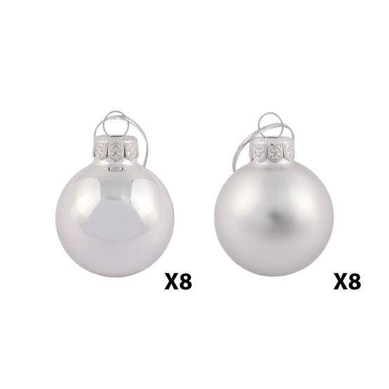Ecloz - Lot de 16 boules de Noël en plastique argenté Ø 3,5 cm - ECLOZ - Image 3