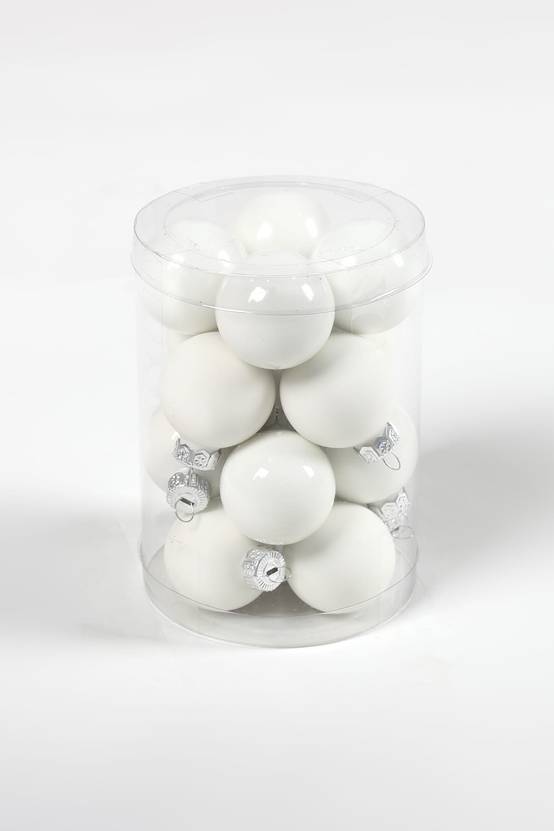 Ecloz - Lot de 16 boules de Noël en verre - blanc - Ø. 3,5 cm - ECLOZ - Image 3