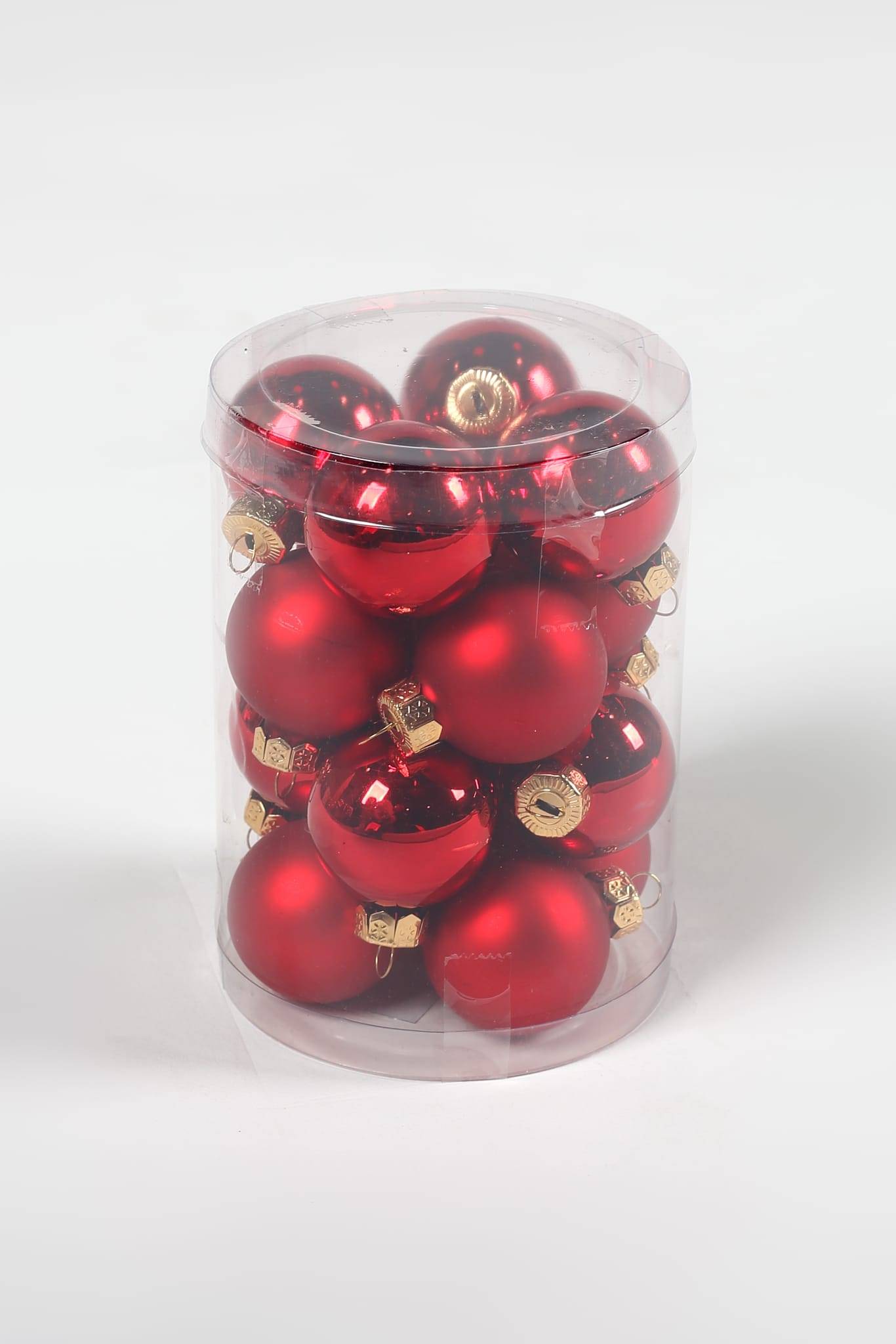 Ecloz - Lot de 16 boules de Noël en verre - rouge - Ø. 3,5 cm - ECLOZ