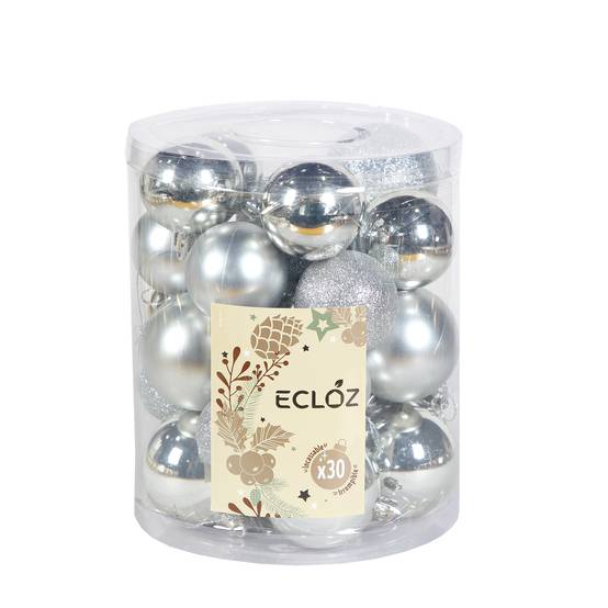 Ecloz - Lot de 30 boules de Noël incassables - argent - ECLOZ - Image 3